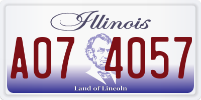 IL license plate A074057