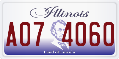 IL license plate A074060