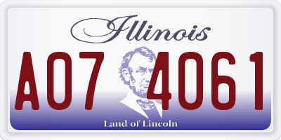 IL license plate A074061