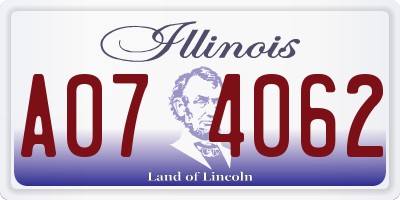 IL license plate A074062