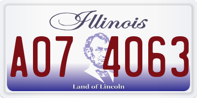 IL license plate A074063