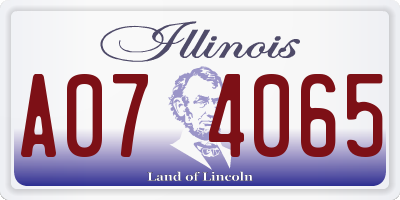 IL license plate A074065