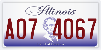 IL license plate A074067