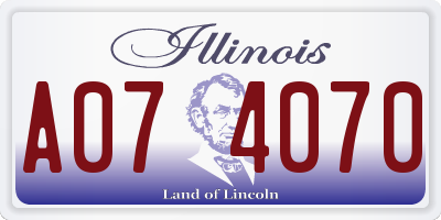 IL license plate A074070