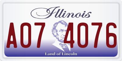 IL license plate A074076