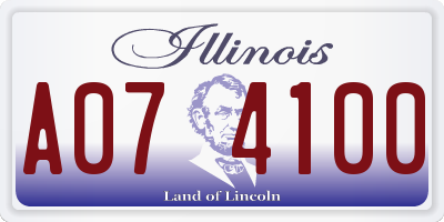 IL license plate A074100