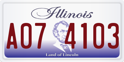 IL license plate A074103