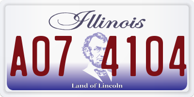 IL license plate A074104