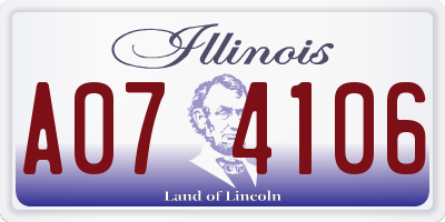 IL license plate A074106