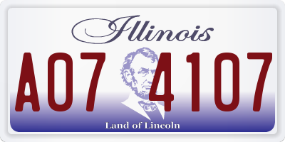 IL license plate A074107