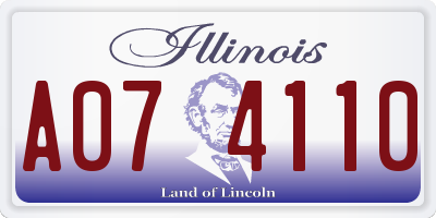 IL license plate A074110