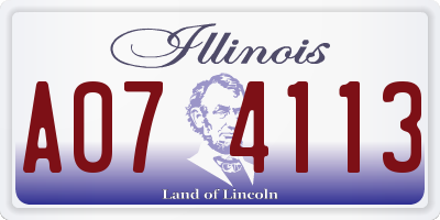IL license plate A074113