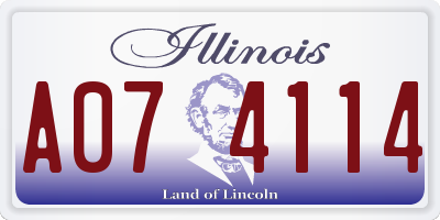 IL license plate A074114