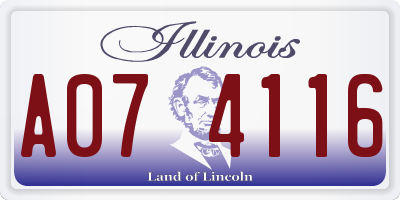 IL license plate A074116