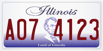 IL license plate A074123