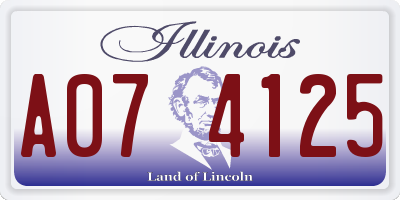 IL license plate A074125