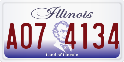 IL license plate A074134