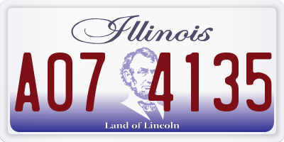IL license plate A074135