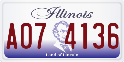 IL license plate A074136