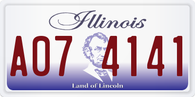 IL license plate A074141
