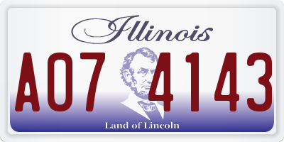 IL license plate A074143