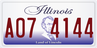 IL license plate A074144