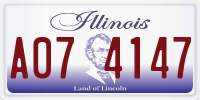 IL license plate A074147