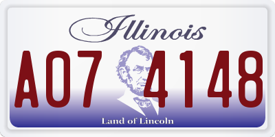 IL license plate A074148