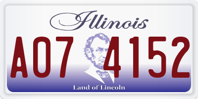 IL license plate A074152