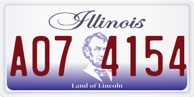 IL license plate A074154