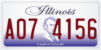 IL license plate A074156