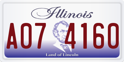 IL license plate A074160