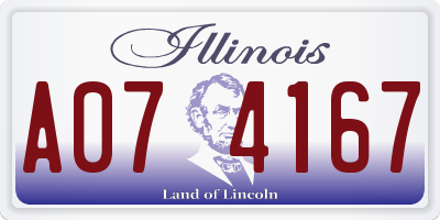 IL license plate A074167