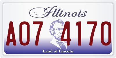 IL license plate A074170