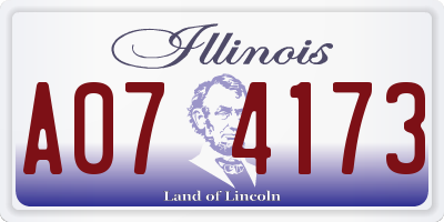 IL license plate A074173