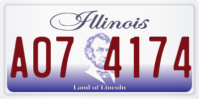 IL license plate A074174