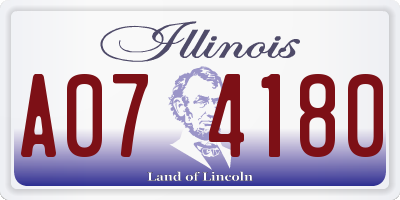IL license plate A074180