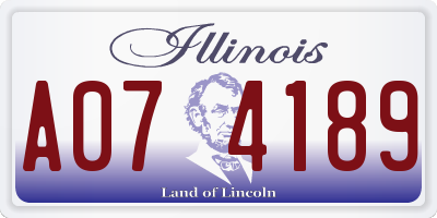 IL license plate A074189