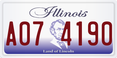 IL license plate A074190