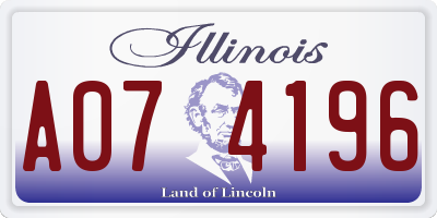 IL license plate A074196