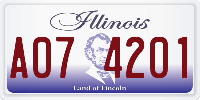 IL license plate A074201