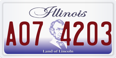 IL license plate A074203