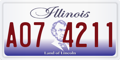 IL license plate A074211