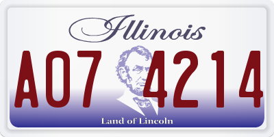 IL license plate A074214