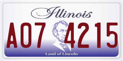 IL license plate A074215