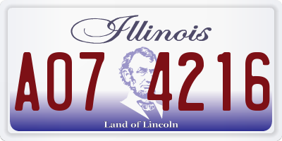 IL license plate A074216