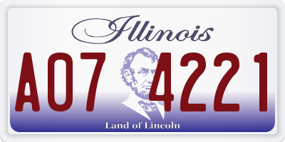 IL license plate A074221