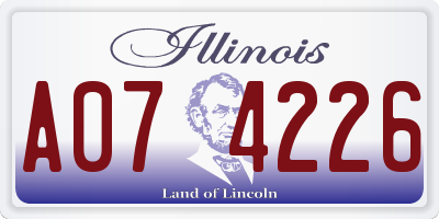 IL license plate A074226