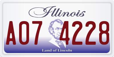 IL license plate A074228