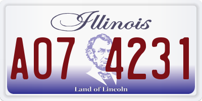 IL license plate A074231
